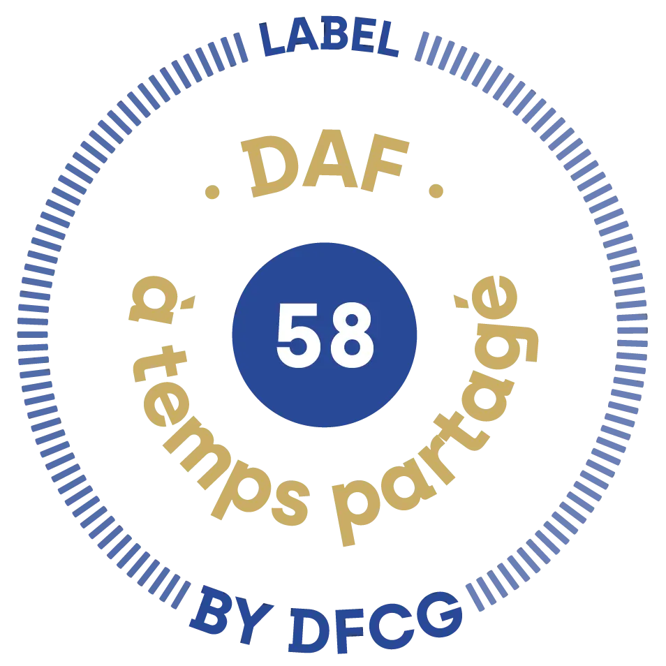 Le label DAF TP décerné par la DFCG garantit l’expertise et le professionnalisme des Directeurs Financiers à Temps Partagé. Une reconnaissance qui atteste de l’engagement à offrir des solutions financières adaptées et stratégiques Logo du label DAF TP de la DFCG, gage de qualité pour les Directeurs Financiers à Temps Partagé